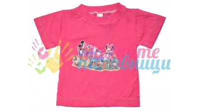 Детска пижама с къс ръкав - Мини в тъмно розово